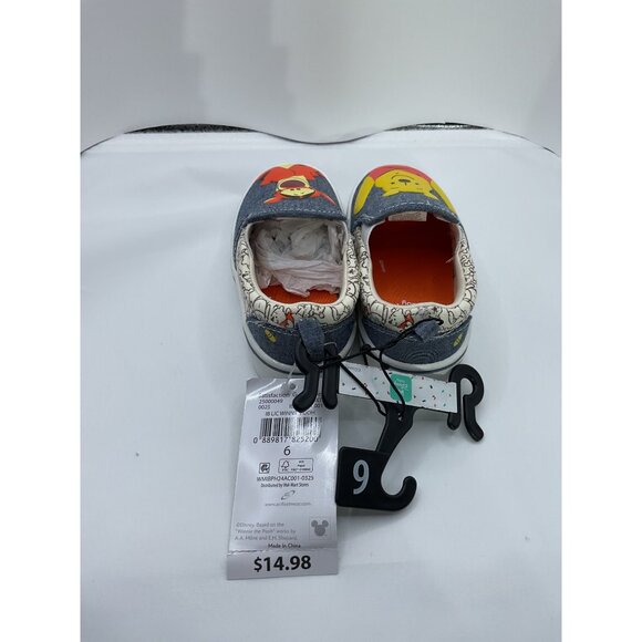 Disney Baby Winnie The Pooh & Tigger Slip-On Shoes Size 6 baby Denim Canvas Rubb - Picture 3 of 4